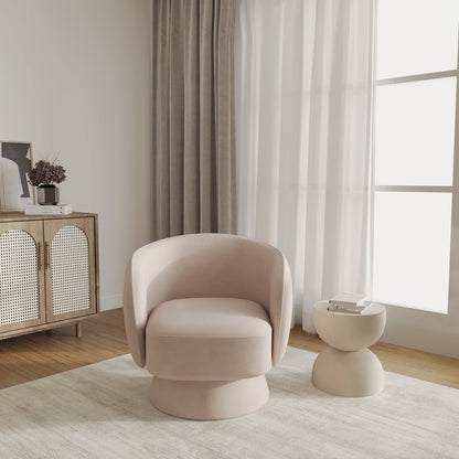 Raze Collection Modern Accent Chair in Beige Velvet