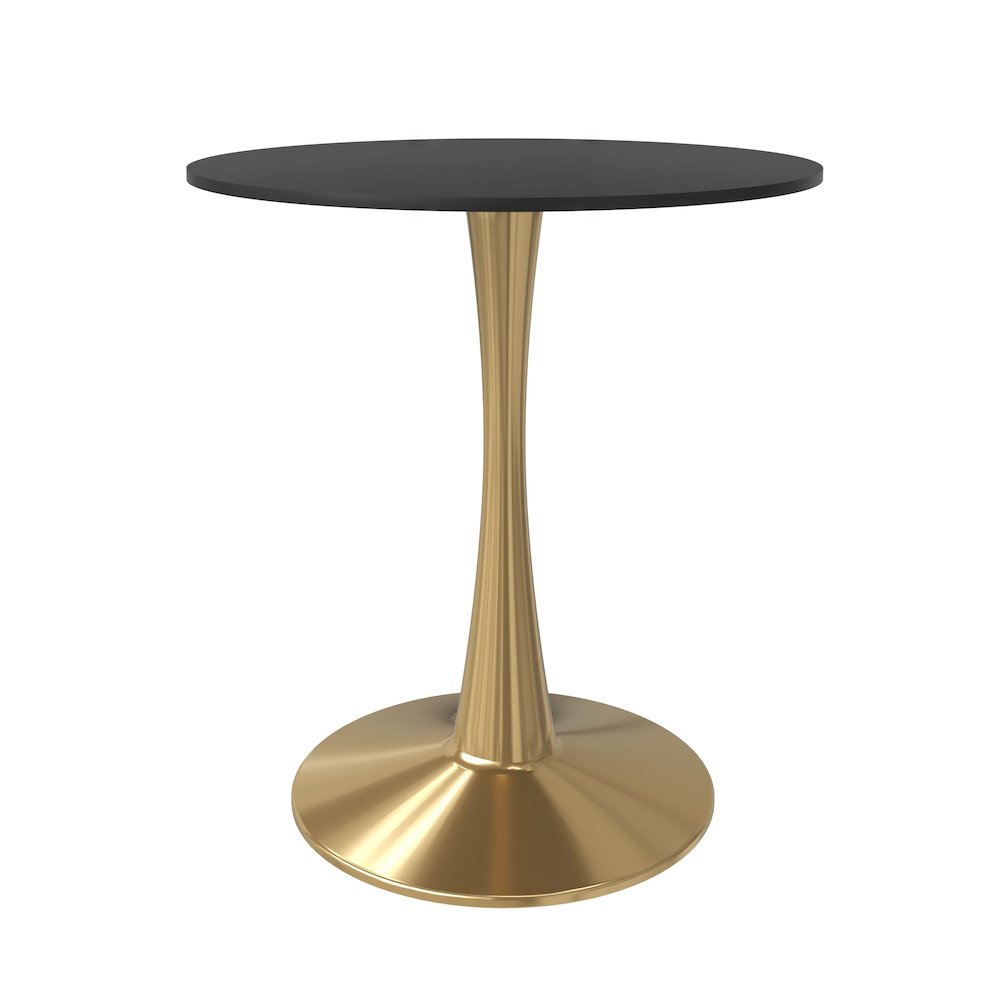 Bristol 24" round dining table Gold Base With Black Top