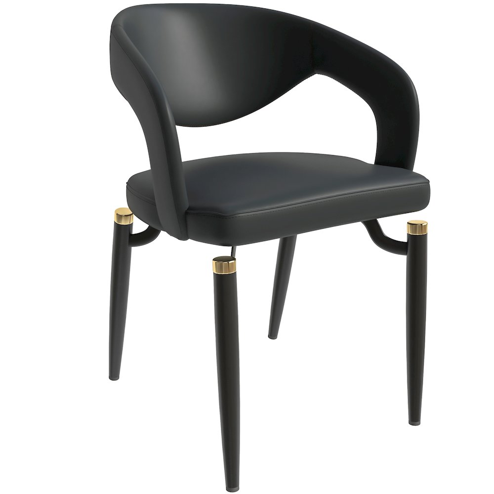 Entice Collection Modern Dining Chair Set of 2 in Charcoal Black