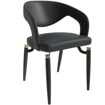 Entice Collection Modern Dining Chair Set of 2 in Charcoal Black