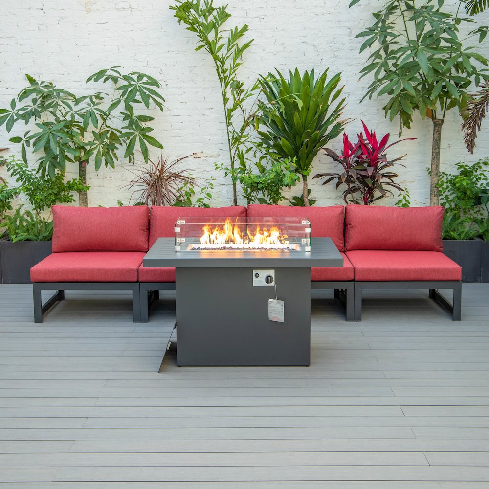 Chelsea 5-Piece Middle Patio Chairs and Fire Pit Table