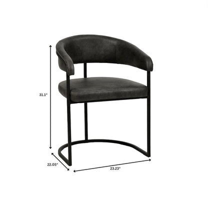 Aero Collection Modern Dining Chair in Charcoal Set of 4