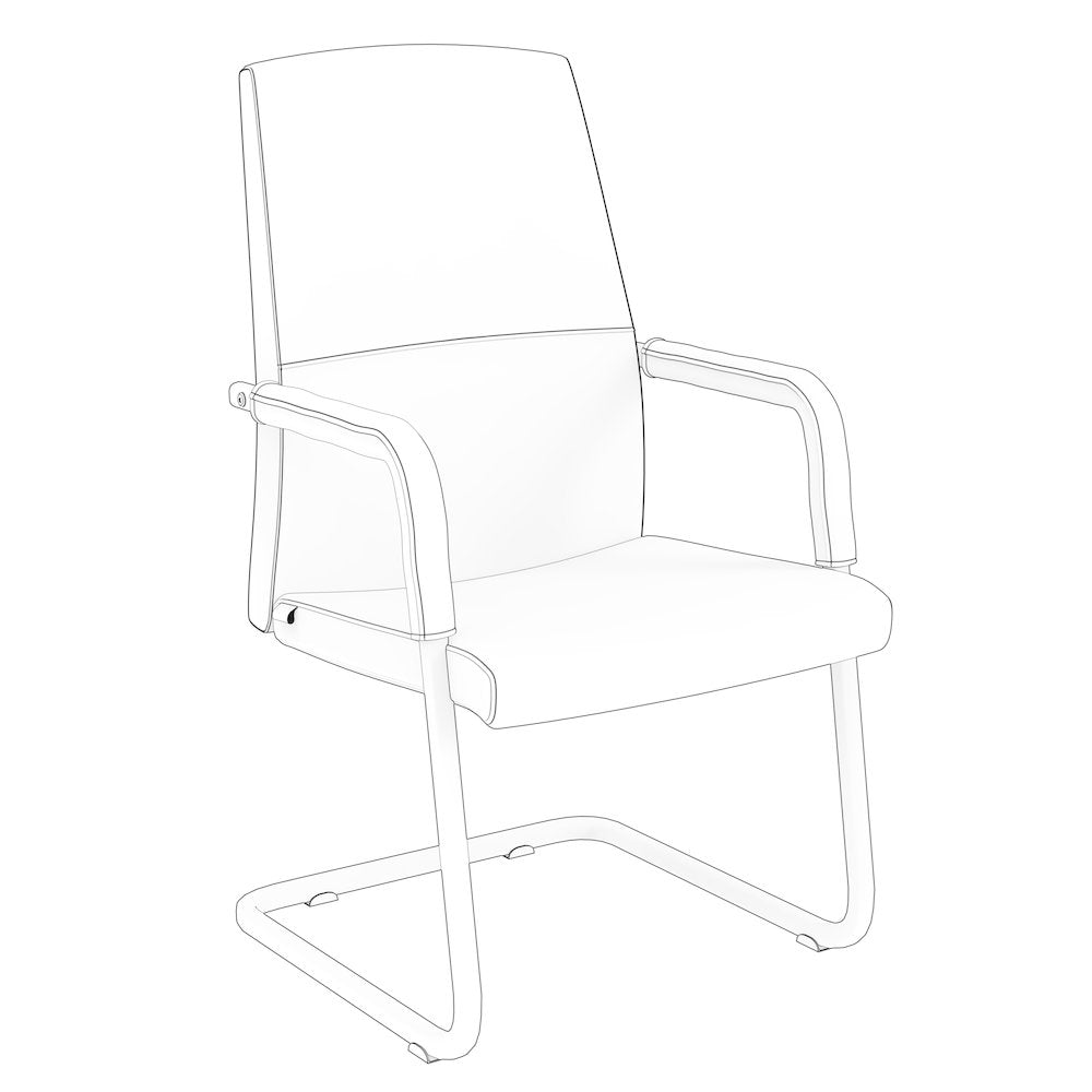 Evander Office Guest Chair in White Leather