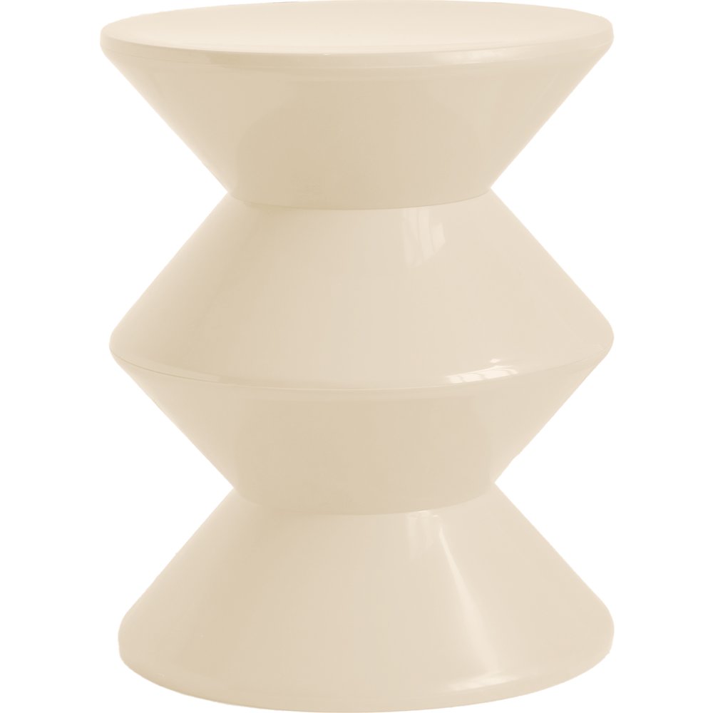 Aura Modern Plastic Side End Table, Indoor/Outdoor Use, Ivory