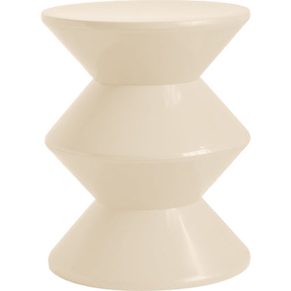 Aura Modern Plastic Side End Table, Indoor/Outdoor Use, Ivory