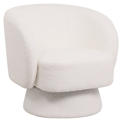 Raze Collection Modern Accent Chair in White Boucle