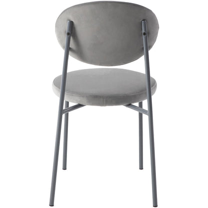 Euston Modern Velvet Dining Chair with Grey Steel Frame