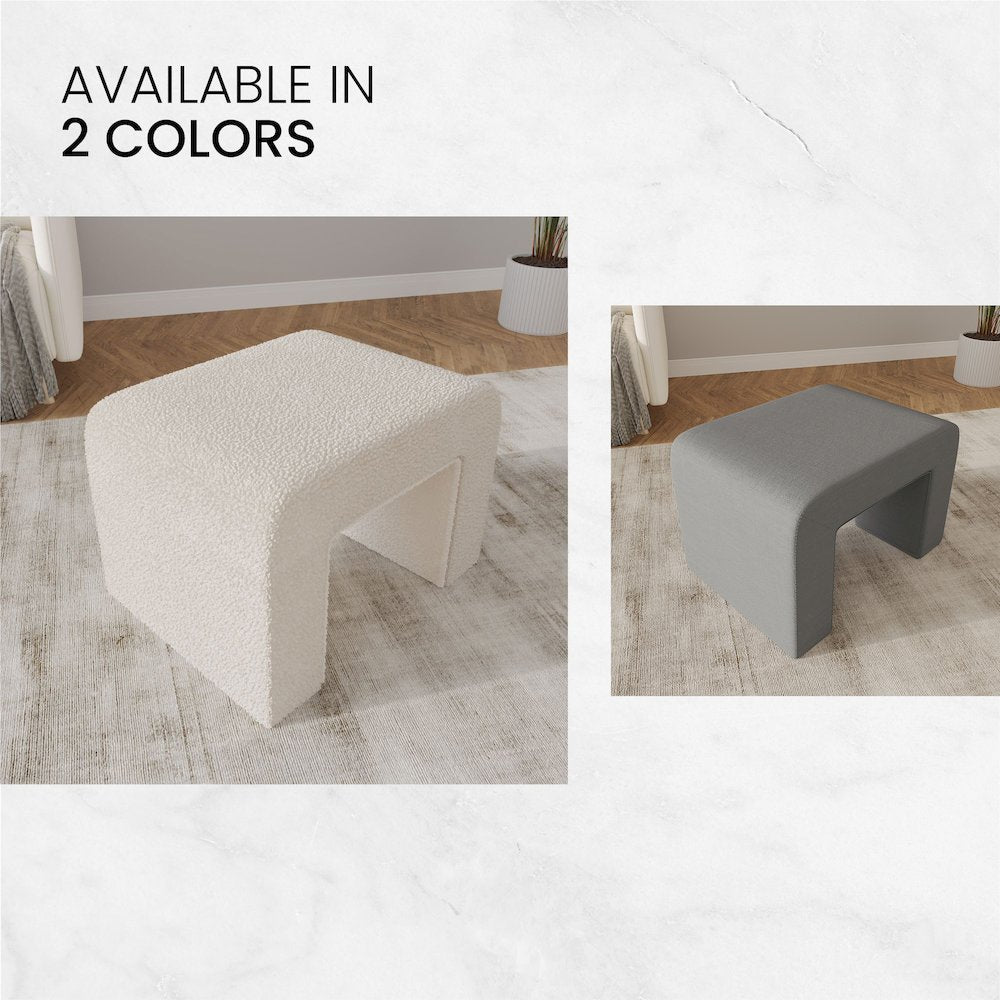 Vint 26” Bench Upholstered in Velvet Boucle