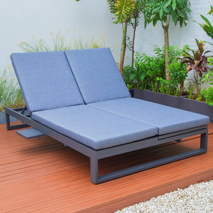 Chelsea Convertible Lounge Reclining Double Chaise With Cushions