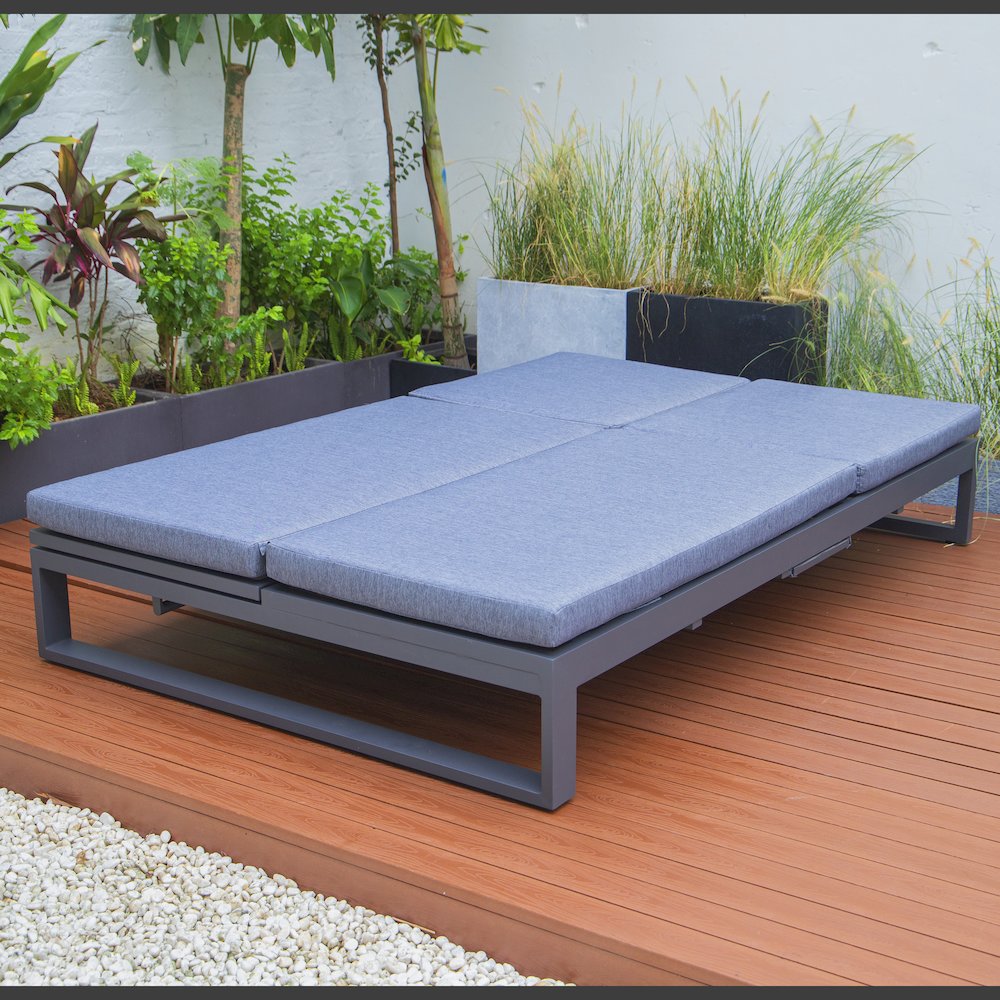 Chelsea Convertible Lounge Reclining Double Chaise With Cushions