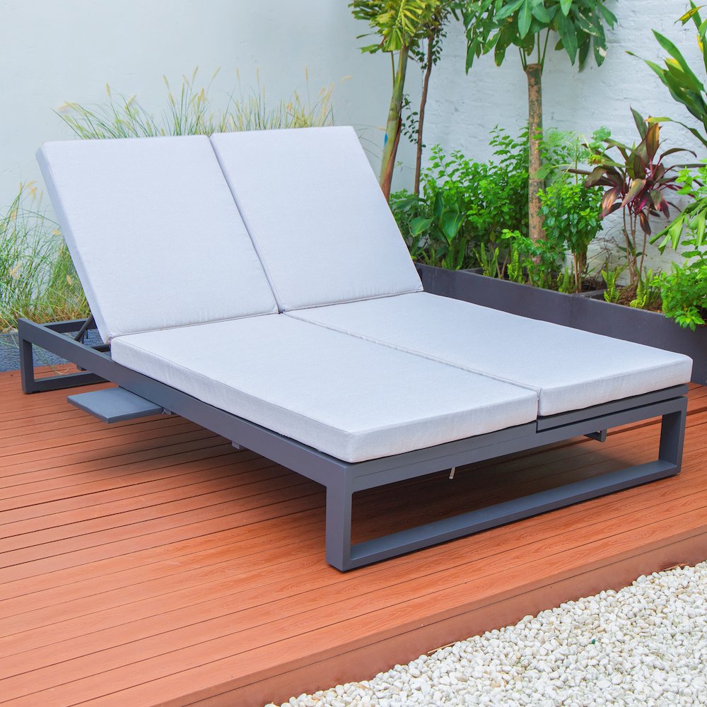 Chelsea Convertible Lounge Reclining Double Chaise With Cushions