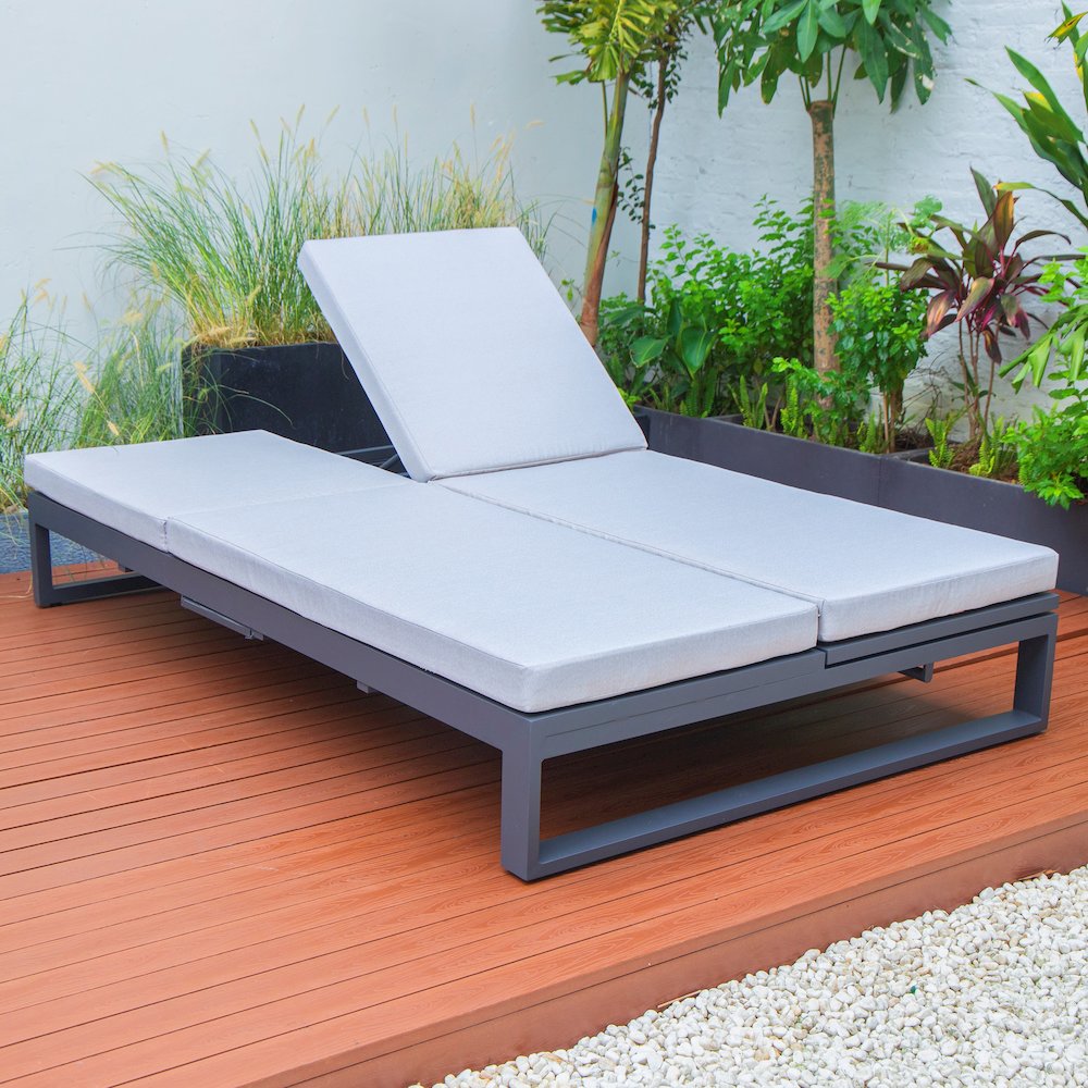 Chelsea Convertible Lounge Reclining Double Chaise With Cushions