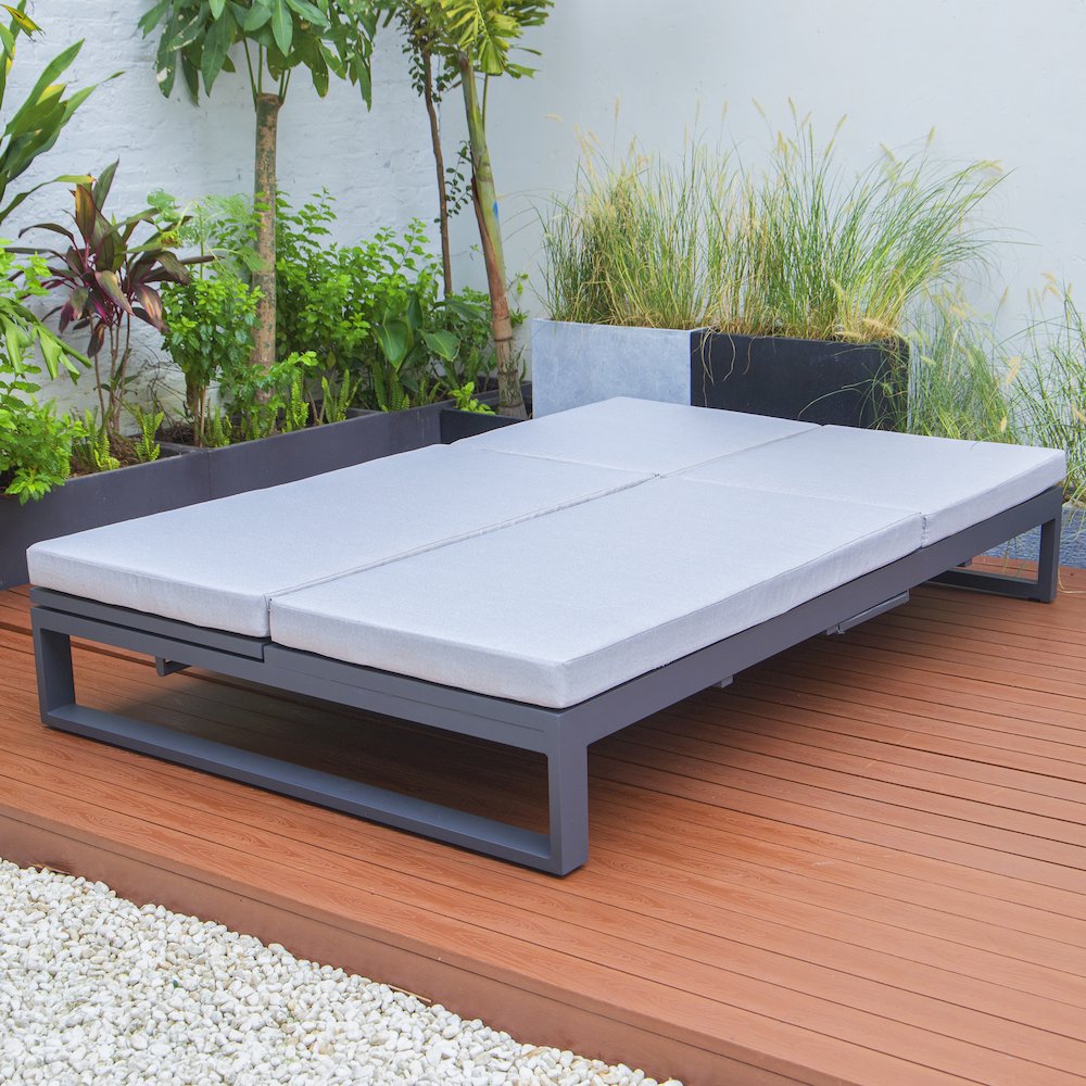Chelsea Convertible Lounge Reclining Double Chaise With Cushions