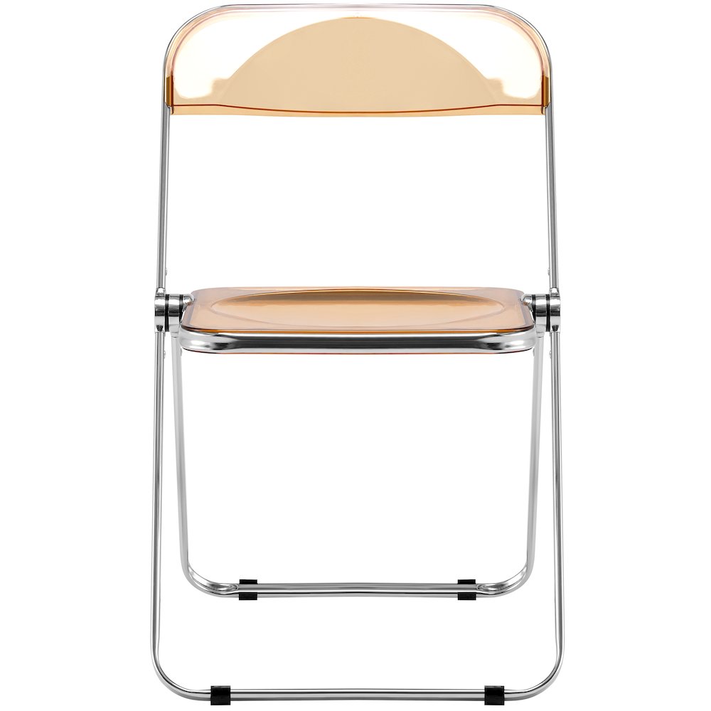 Lawrence Acrylic Folding Chair With Metal Frame, Set of 2