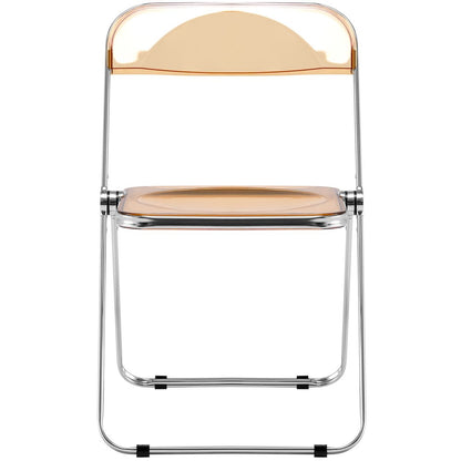 Lawrence Acrylic Folding Chair With Metal Frame, Set of 2