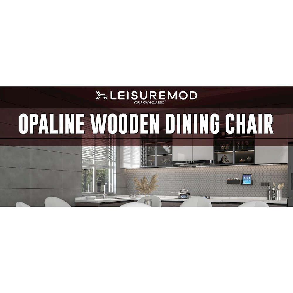 Opaline Series Elegant Wooden Dining Chair in Black Velvet and White