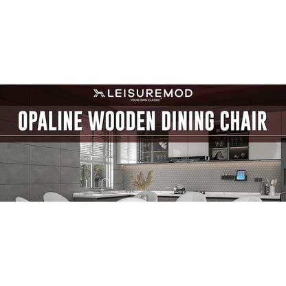 Opaline Series Elegant Wooden Dining Chair in Black Velvet and White
