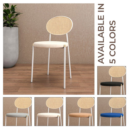 Euston Collection Modern Dining Chair White Frame In Beige
