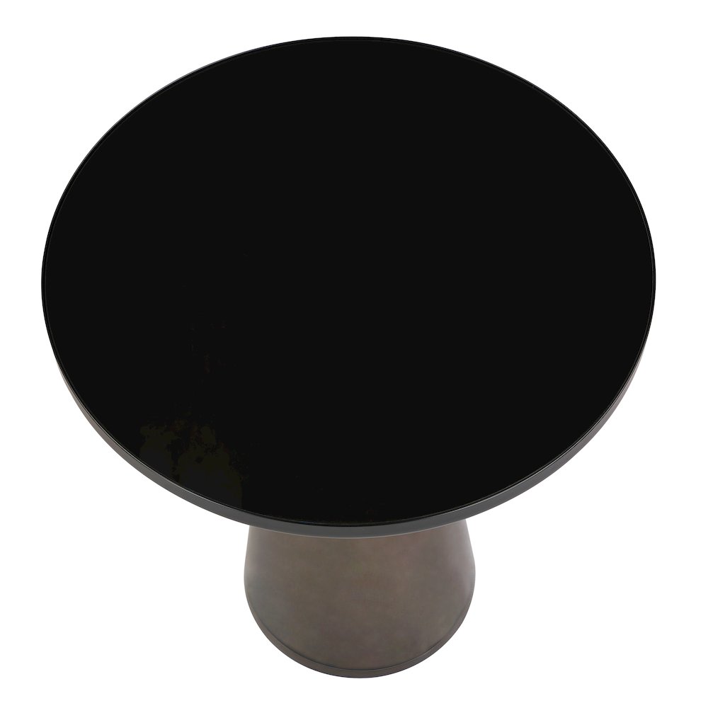 Tully Collection Glass side Table Grey glass, Black Rim with Black Glass top