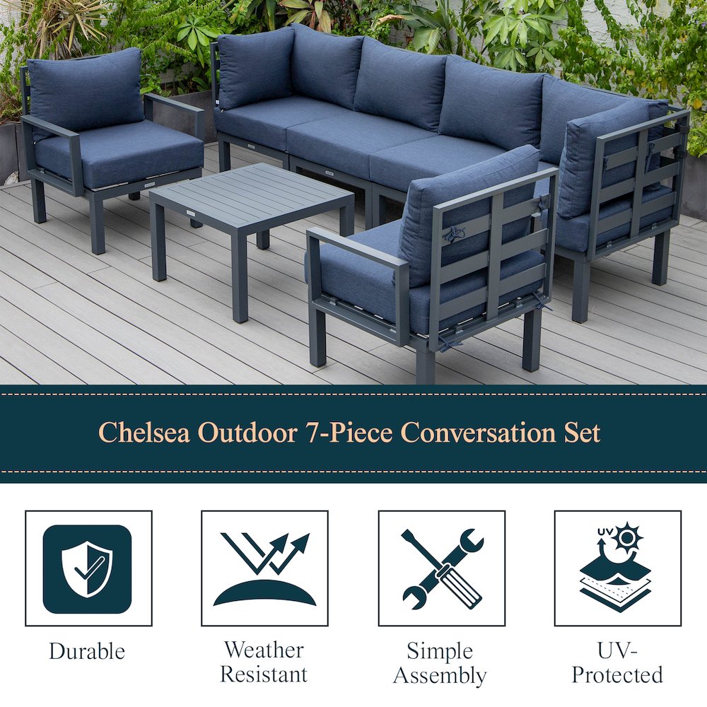 Chelsea 7-Piece Patio Sectional And Coffee Table