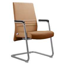 Aleen Series Guest Office Chair In Acorn Brown Leather