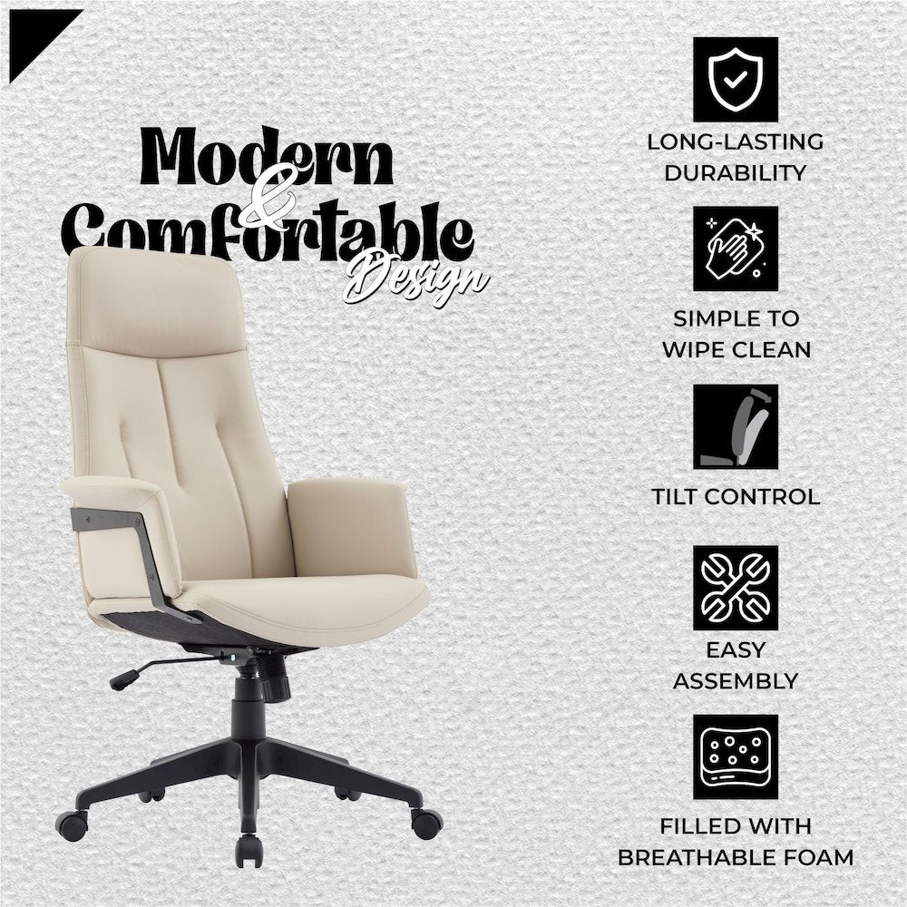 Inifini Collection Modern Office Chair In Tan