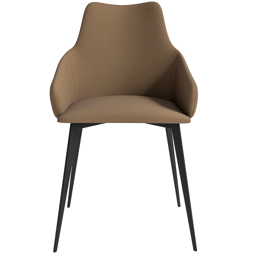 Sonnet Series Modern Dining Chair in Light Brown Fabric - Set of 2
