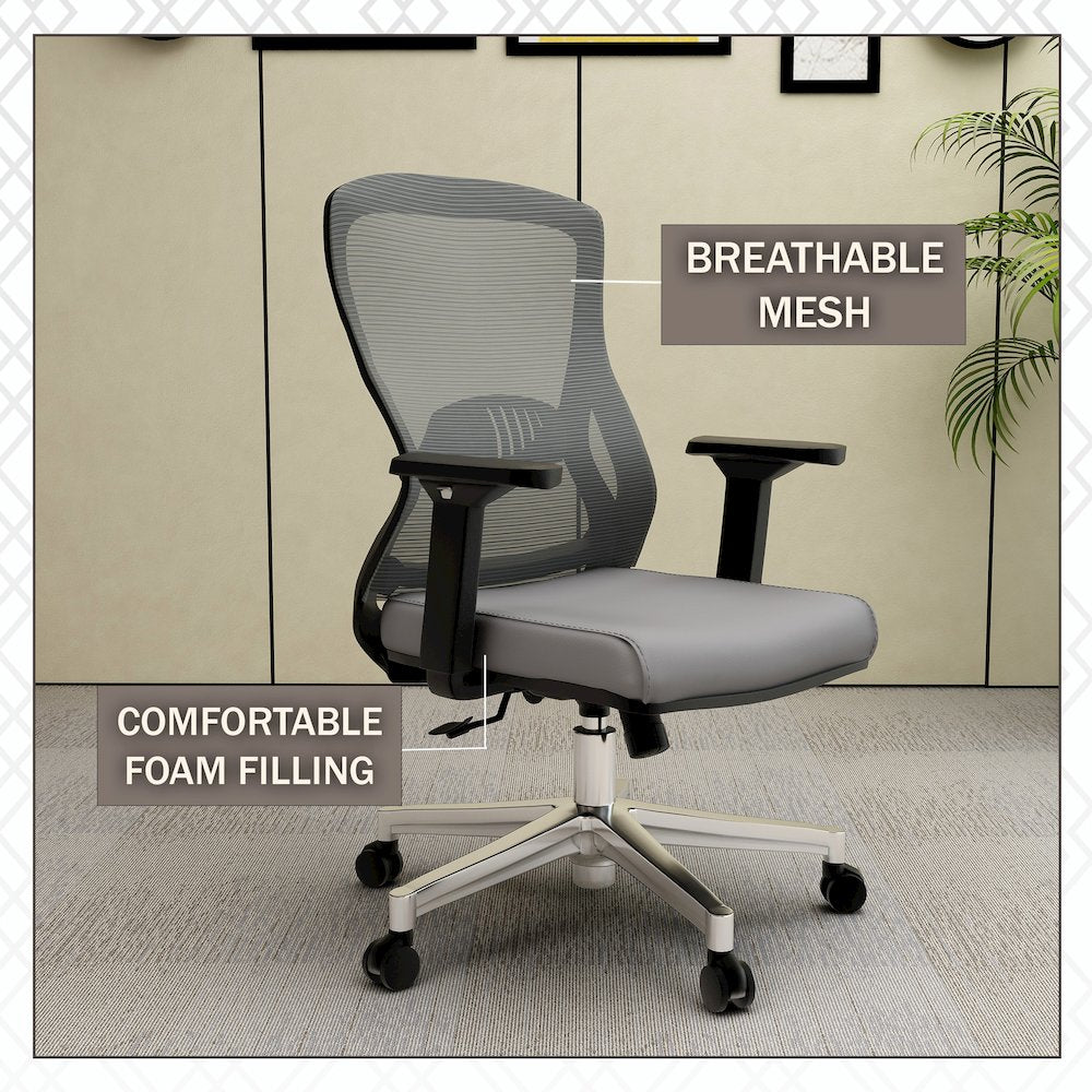 Office Adorit Series Office Task Chair In Grey
