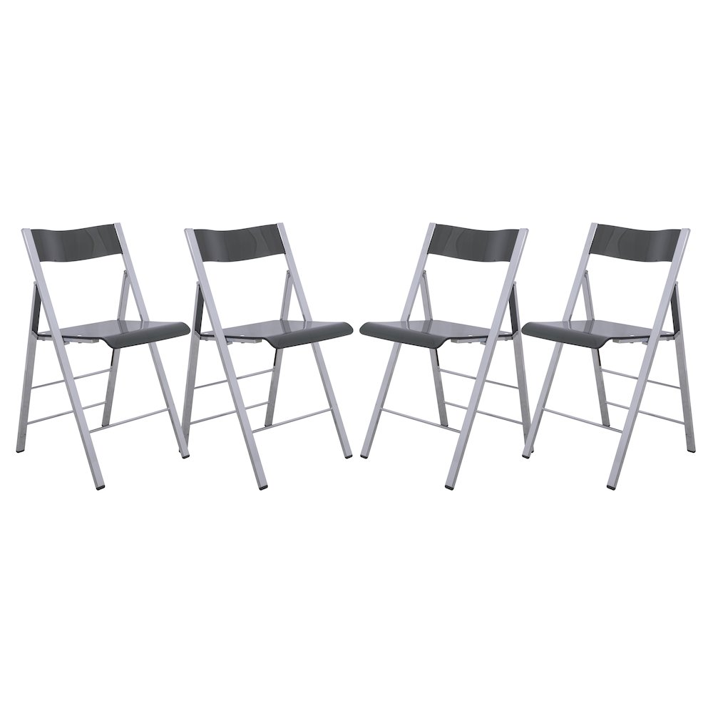 Menno Modern Acrylic Folding Chair, Set of 4