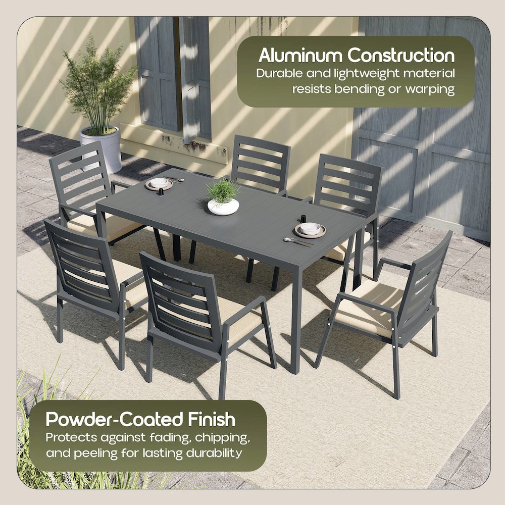 Marlin Extenable outdoor Dining Table 78-118 in Black
