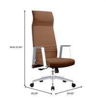 Aleen High-Back Office Chair in Dark Brown