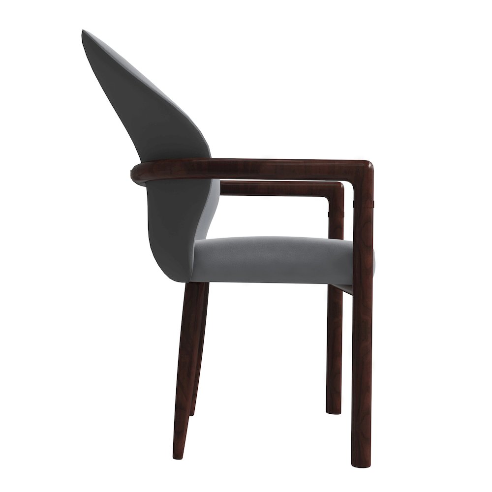 Opaline Series Elegant Wooden Dining Chair in Two-Tone Grey