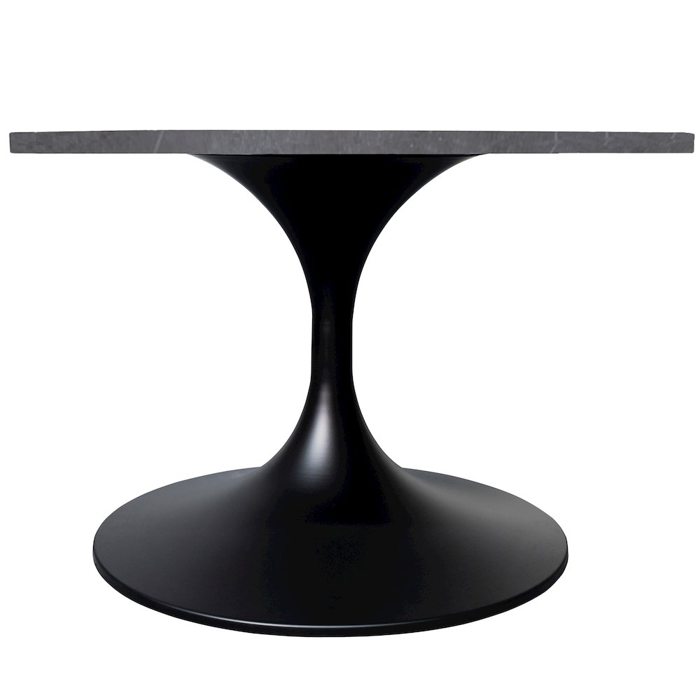 Verve Coffee Table Black base with 27" round Grey Sintered Stone top