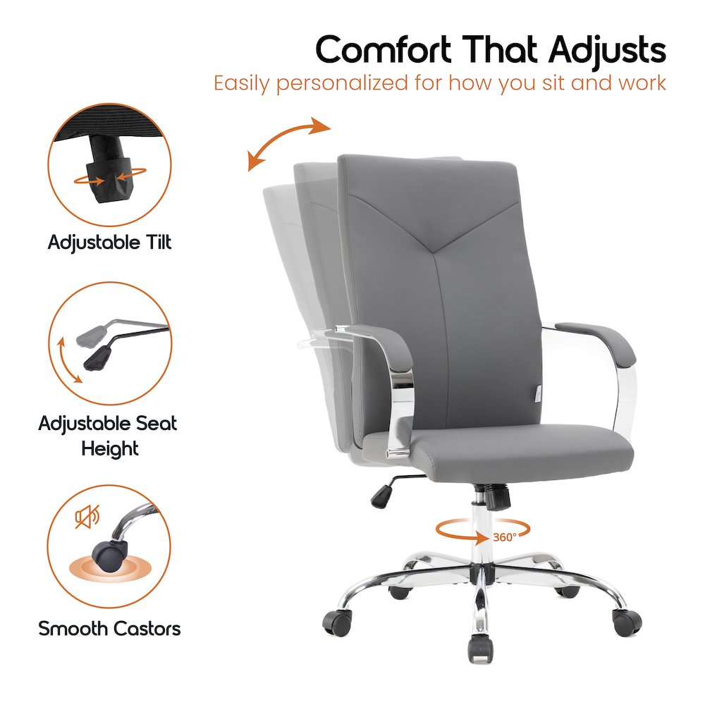 Sonora Modern High-Back Leather Office Chair