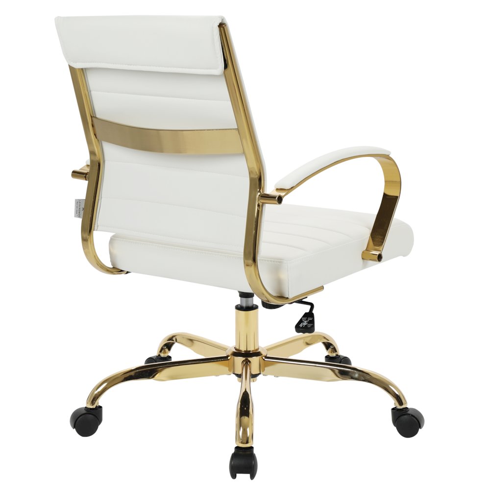 Benmar Home Leather Office Chair With Gold Frame