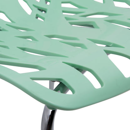 Modern Asbury Dining Chair w/ Chromed Legs, Set of 2