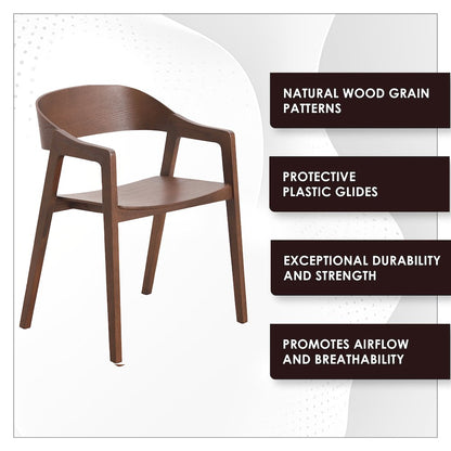 Rivo Collection Elegant Dining Chair in Dark Walnut Color Wood