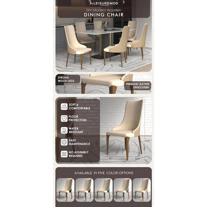 Elm Collection Modern Wooden Dining Chair In Toupe