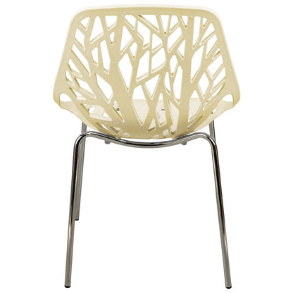 Modern Asbury Dining Chair w/ Chromed Legs, Set of 2