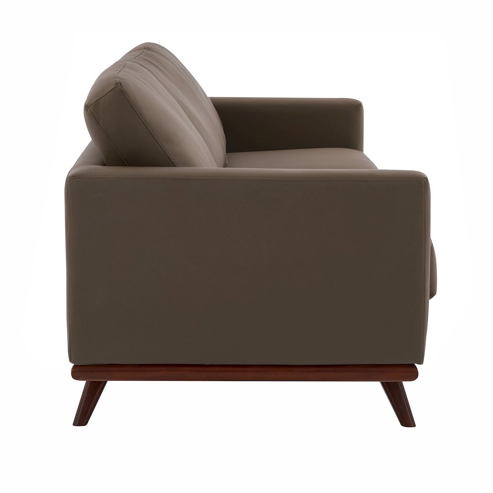 Chester Modern Faux Sofa in Taupe Leather