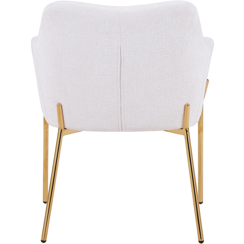Zaire Collection Modern Dining Chair, Gold Legs and White Boucle