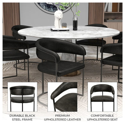 Aero Collection Modern Dining Chair in Charcoal Set of 4