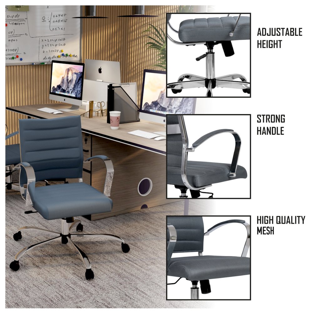 Benmar Home Mesh Office Chair in Grey