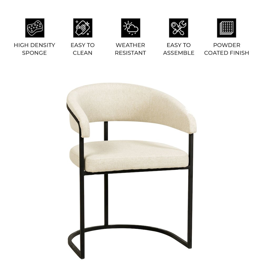 Aero Collection Modern Dining Chair in Oatmeal
