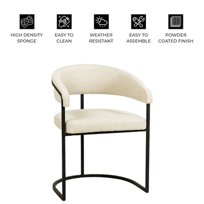 Aero Collection Modern Dining Chair in Oatmeal