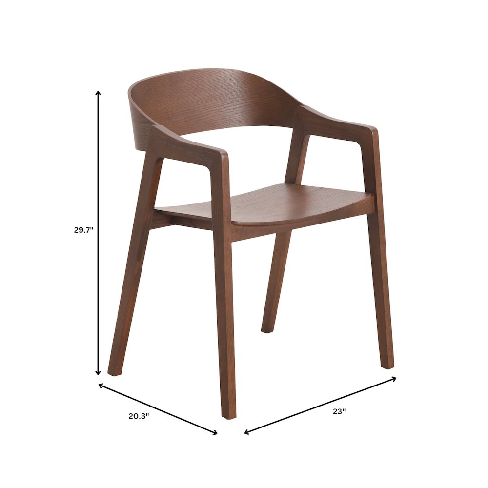 Rivo Collection Elegant Dining Chair in Dark Walnut Color Wood