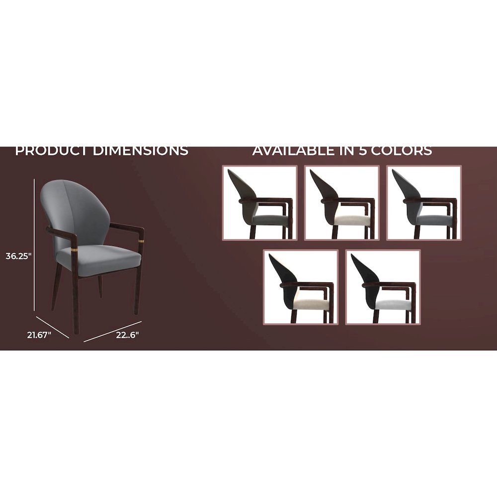 Opaline Series Elegant Wooden Dining Chair in Two-Tone Grey