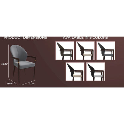 Opaline Series Elegant Wooden Dining Chair in Two-Tone Grey