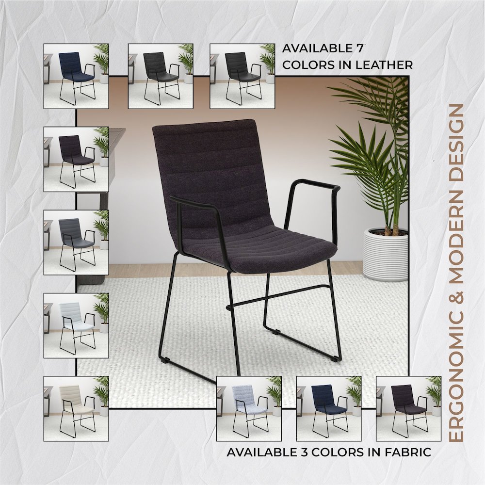 Zylar Series Office Guest Arm Chair in Brown Fabric