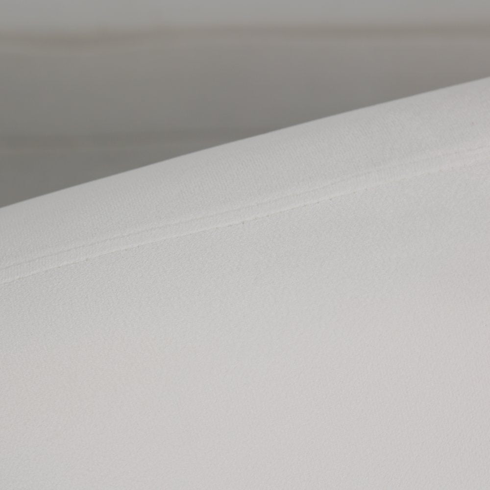 Zuno Collection Modern Single Seater Sofa in White Velvet